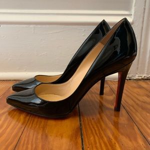 Christian Louboutin Pigalle 100 Black Patent Pump